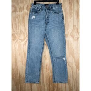 BDG Relaxed Straight Jeans Distressed Button Fly High Rise Denim 26 Grunge Retro